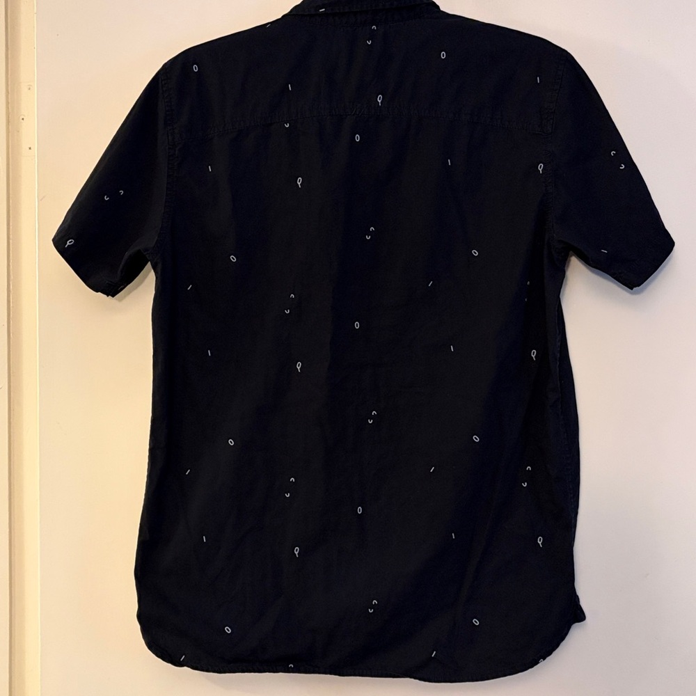 Tavik Beach Born City Raised Men’s Black Casual Button Down Shirt with letter, S - Picture 5 of 6
